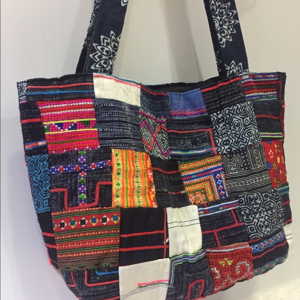 Colorful unique patchwork handmade bag - Picture 2 of 6